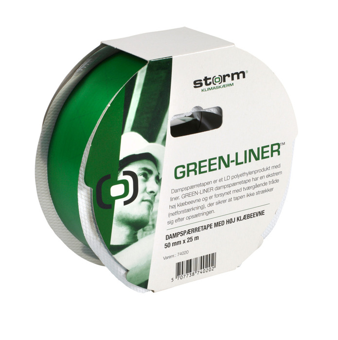 Byggfolietejp Green-Liner 50 mm x 25 m